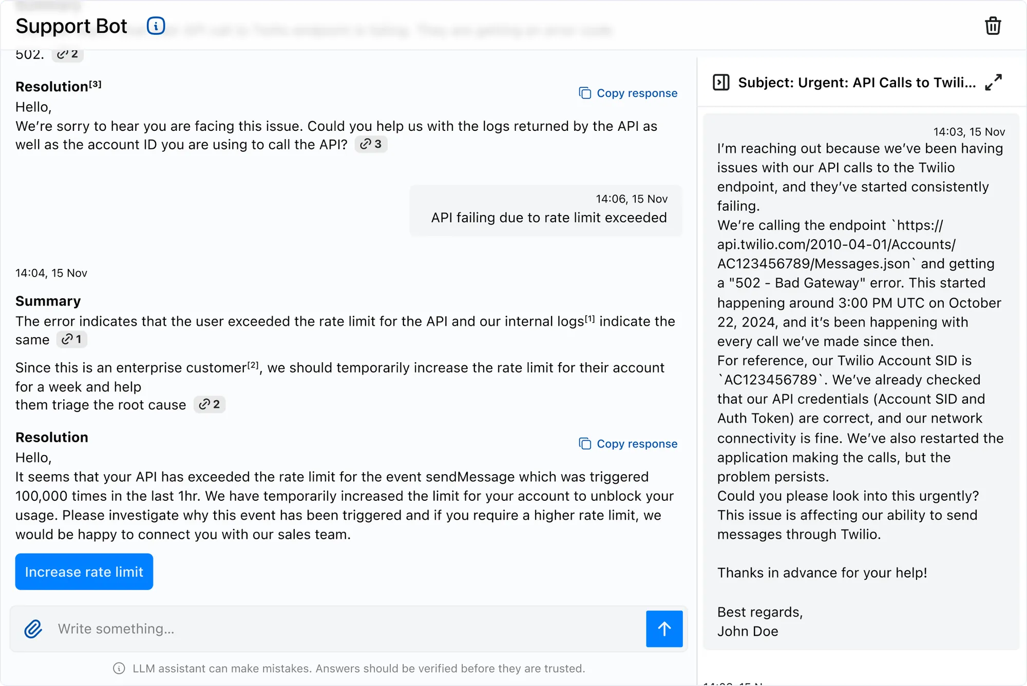 The original chat design inherited at the start of the project